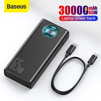 Baseus Power Bank 30000mAh 65W PD Quick Charge QC3.0 Powerbank For Laptop External Battery Charger For iPhone Samsung Xiaomi