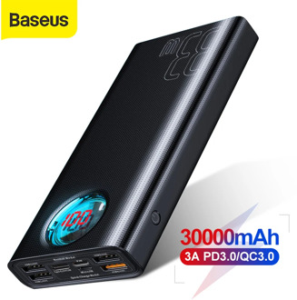 Baseus Power Bank 30000mAh Type-C PD 3.0 Fast Charger For iPhone Quick Charge 3.0 External Battery Powerbank For Xiaomi Samsung