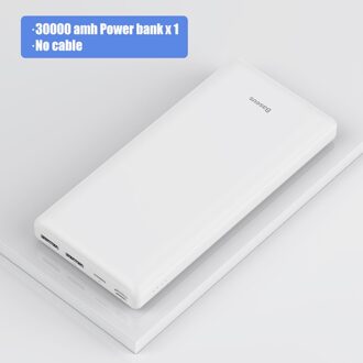 Baseus Power Bank 30000Mah Usb C Snelle Opladen Powerbank Draagbare Externe Batterij Oplader Voor Iphone 1112 Pro Xiaomi Pover bank wit power bank