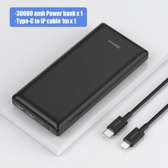 Baseus Power Bank 30000Mah Usb C Snelle Opladen Powerbank Draagbare Externe Batterij Oplader Voor Iphone 1112 Pro Xiaomi Pover bank zwart add C-L