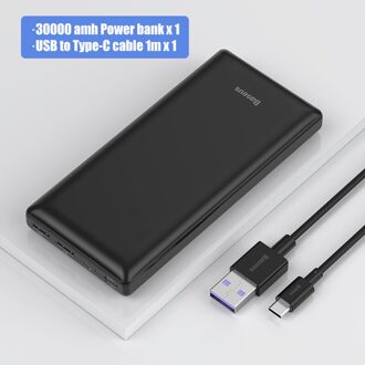 Baseus Power Bank 30000Mah Usb C Snelle Opladen Powerbank Draagbare Externe Batterij Oplader Voor Iphone 1112 Pro Xiaomi Pover bank zwart add U-C