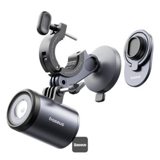 Baseus PrimeTrip 2-in-1 Telefoonhouder Fiets met Fietslamp - Magnetisch - Universeel - Cosmic Black Zwart - 6.8