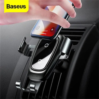 Baseus Qi Car Wireless Charger For iPhone 11 XR XS Max 10W Fast Wireless Charging Car Phone Holder Car Mount For Samsung S20 S10