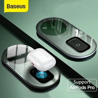 Baseus Qi Wireless Charger For Airpods Pro iPhone 11 Pro X XS XR 15W Dual Wireless Charging Pad For Samsung S10 S9 For Office