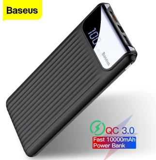 Baseus Quick Charge 3.0 10000mAh Power Bank LCD 10000 mAh QC3.0 Fast Powerbank Portable External Battery Charger For Xiaomi mi 9