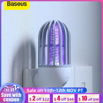 Baseus Socket Electric Mosquito killer Lamp LED Electronic Repellent Insect Zapper Trap Lamp Fly Bug Zapper Night Light For Home