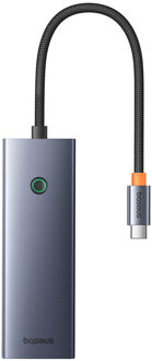Baseus UltraJoy 7-in-1 USB-C Hub - 4K 60Hz - 100 Watt opladen - Docking station - Space Grey Grijs - One size