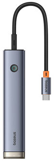 Baseus UltraJoy Air 6-in-1 USB-C Hub - 4K 60Hz - 100 Watt opladen - Docking station - Space Grey Grijs - One size