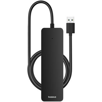 Baseus UltraJoy Lite 4-in-1 USB-A Hub - 100 cm - Docking station - Cluster Black Zwart - One size