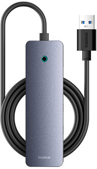 Baseus UltraJoy Lite 5-in-1 USB-A Hub - 150 cm - Docking station - Space Grey Grijs - One size