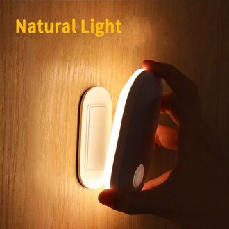 Baseus Usb Licht Natuurlijke Wit Nachtlampje Lichaam Inductie Entree Wandlamp Usb Opladen Licht Slaapkamer Motion Sensor Led Lamp natuurlijk licht