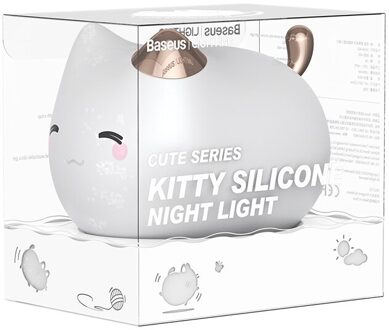 Baseus Usb Night Lamp Siliconen Touch Sensor Led Nachtlampje Voor Kinderen Baby Kids Kat Hond Led Usb Led Night lamp Slaapkamer Licht