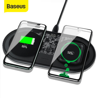 Baseus Visible Qi Wireless Charger 15W For Huawei P30 Pro Dual Wireless Charging Set For iPhone 11 Pro Max Xs Xr X 8Plus AirPods