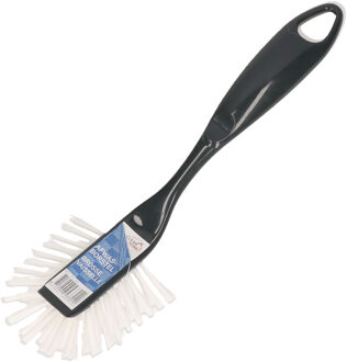 Basic afwasborstel - antraciet - kunststof - 26 cm - afwassen - keukenborstel