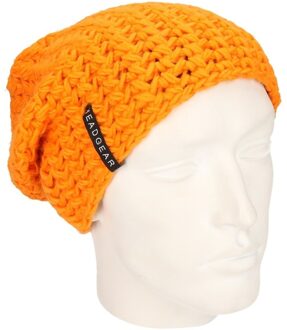 Basic beanie muts oranje voor heren