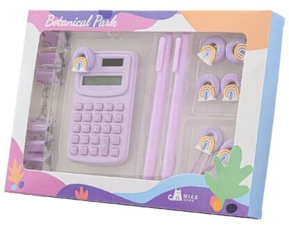 Basic Calculator Desk Supplies Cute Stationary Comes with Long Tail Paper Clamp & Pens & Bookmark & Pushpin Paper Organizing Book Math for School Office Home Classroom