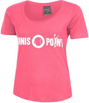 Basic Cotton T-shirt Dames-Pink,Wit roze - XS