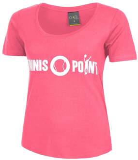 Basic Cotton T-shirt Dames pink - XS