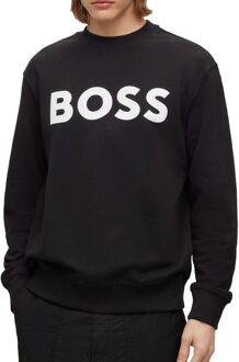 Basic Crew Sweater Heren zwart - wit - M