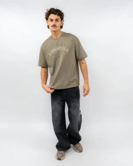 Basic curve t-shirt Groen - S