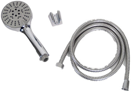 Basic douchekop met 5-straal functies - met doucheslang van 1.5 cm - zilver