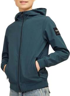 Basic Hooded Softshell Jas Junior groen - 140