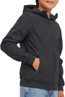 Basic Hooded Softshell Jas Junior zwart - 128