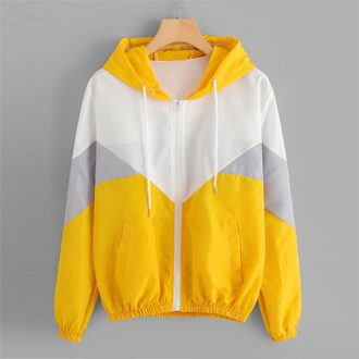 Basic Jas Vrouwen Lange Mouw Patchwork Capuchon Rits Casual Sport Jas Vintage Herfst Lange Mouwen Jas