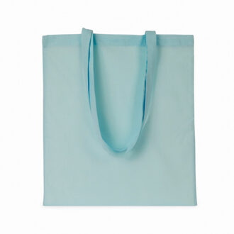 Basic katoenen schoudertasje in het lichtblauw 38 x 42 cm