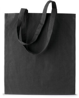 Basic katoenen schoudertasje in het zwart 38 x 42 cm
