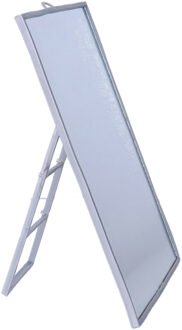 Basic make-up spiegel/scheerspiegel - grijs - op standaard - kunststof - 23 x 17 cm