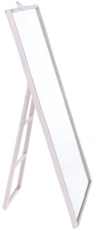 Basic make-up spiegel/scheerspiegel - taupe - op standaard - kunststof - 23 x 17 cm