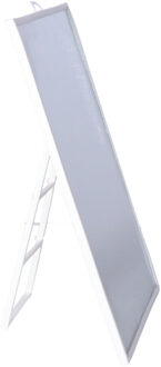 Basic make-up spiegel/scheerspiegel - wit - op standaard - kunststof - 23 x 17 cm