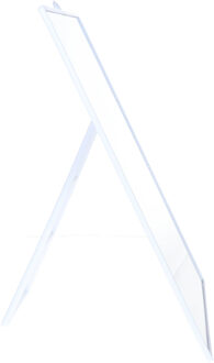 Basic make-up spiegel/scheerspiegel - wit - op standaard - kunststof - 30 x 22 cm