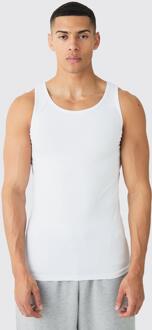 Basic Muscle Fit Hemd, White - L