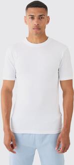 Basic Muscle Fit T-Shirt, White - S
