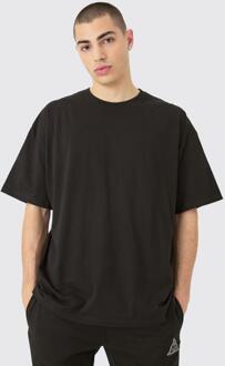 Basic Oversized Crew Neck T-Shirt, Black - M