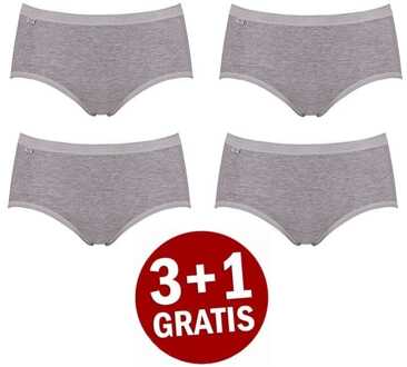 Basic+ Dames Midi slip - 4-pack - Lichtgrijs - Maat 38