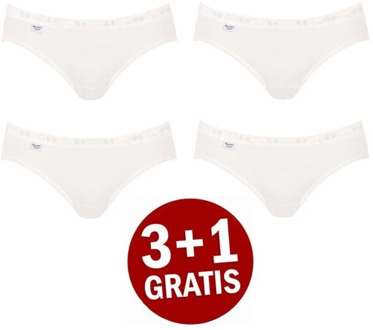 Basic+ Dames Mini slip - 4pack - Wit - Maat 38