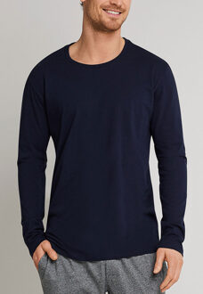 Basic pyjamashirt van katoen Donkerblauw - 50