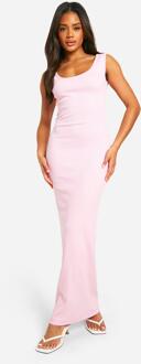 Basic Rib Scoop Maxi Dress, Pink - 16