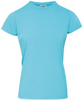 Basic ronde hals t-shirt comfort colors blauwe voor dames - Dameskleding t-shirt blauwe L (40/52)