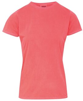 Basic ronde hals t-shirt comfort colors oranje voor dames - Dameskleding t-shirt oranje M (38/50)