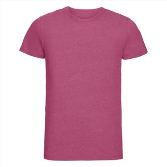 Basic ronde hals t-shirt vintage washed roze voor heren maat S