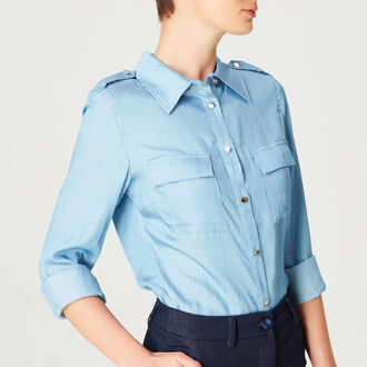 Basic shirt denim look Hemelsblauw