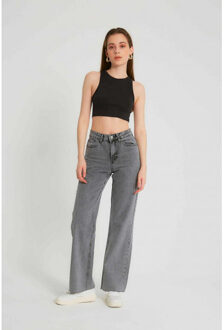 Basic spijkerbroek high waist d83606 Grijs - 26