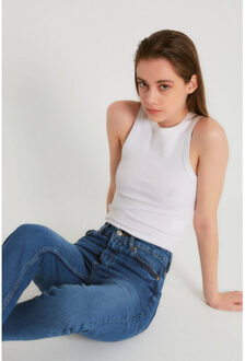 Basic spijkerbroek high waist d83607 Blauw - 26