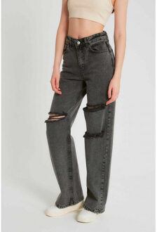 Basic spijkerbroek high waist d83611 Zwart - 25