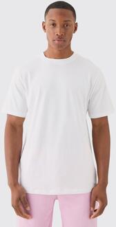 Basic T-Shirt Met Crewneck, White - XS
