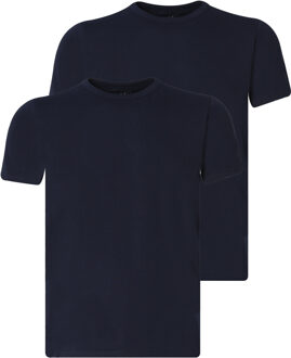 Basic t-shirt met korte mouwen 2-pack Blauw - L